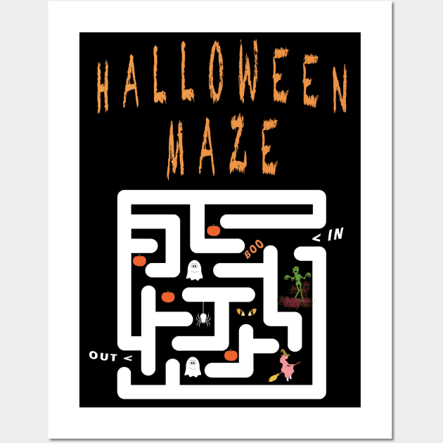 Halloween Maze - Happy Halloween Day Wall Art by aastal72